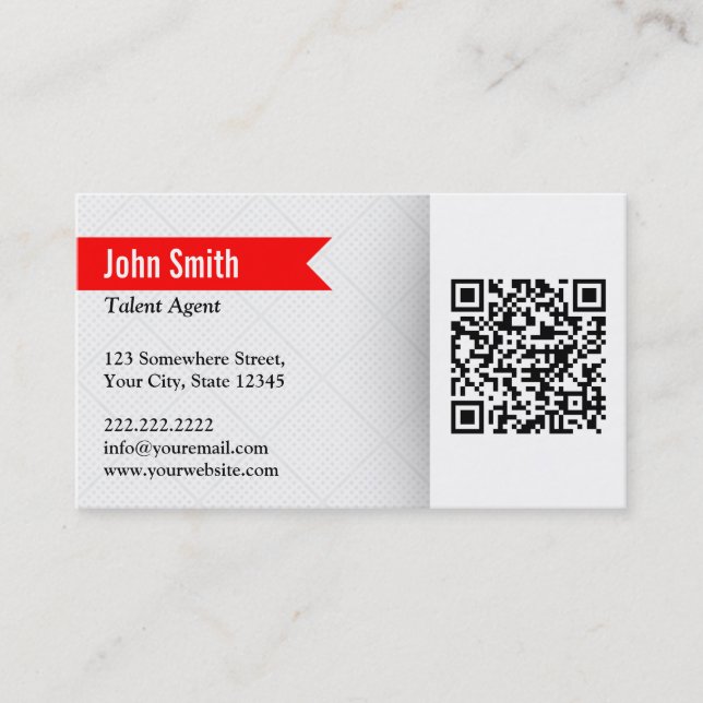 Carte de visite moderne d'agent de talent de code (Devant)