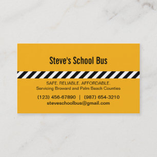 Carte de visite moderne d'autobus scolaire de