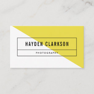 Carte de visite moderne de bloc jaune de couleur