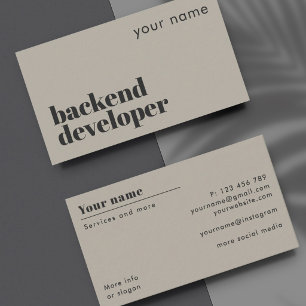 Carte de visite moderne de développeur Backend