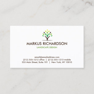 Carte de visite MODERNE de l'ARBRE BROWN/GREEN