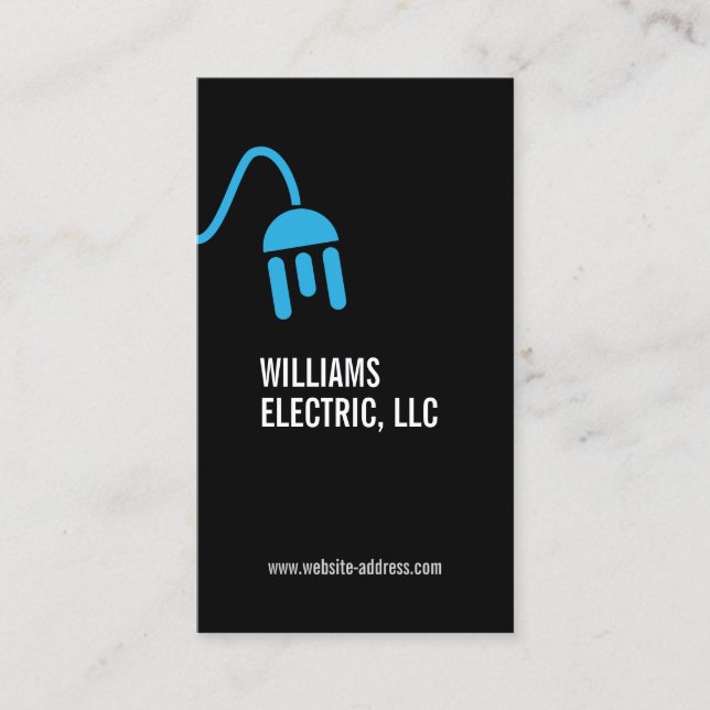 CARTE DE VISITE MODERNE DE LOGO EN ÉLECTRICIEN BLE (Devant)