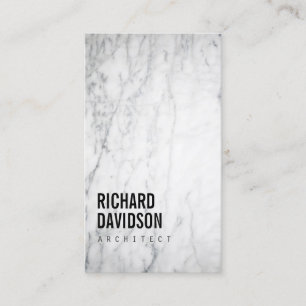 Carte De Visite Moderne de marbre et professionnel blancs