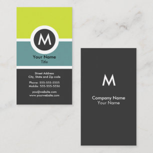 Carte de visite moderne de monogramme