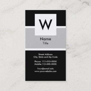 Carte de visite moderne de monogramme