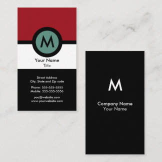 Carte de visite moderne de monogramme