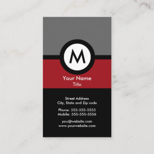 Carte de visite moderne de monogramme