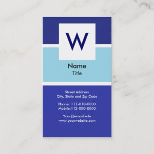 Carte de visite moderne de monogramme