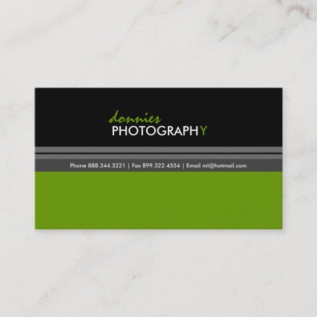Carte de visite moderne de photographe (Devant)