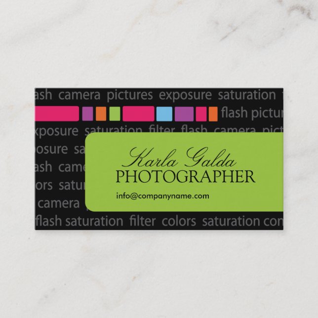 Carte de visite moderne de photographe (Devant)