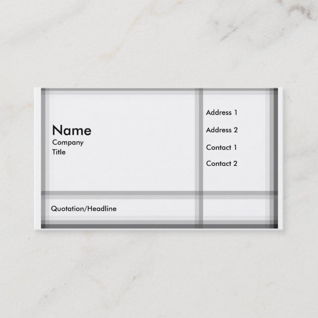 Carte de visite moderne de plaid (Devant)
