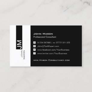 Carte de visite moderne des médias sociaux en noir