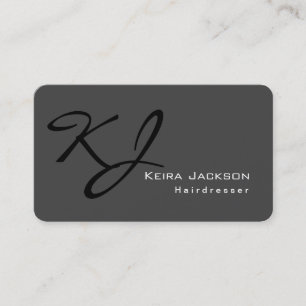 Carte De Visite Moderne Design Gris Monogramme
