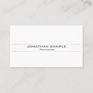 Carte De Visite Moderne Design Or Blanc Minimaliste tendance