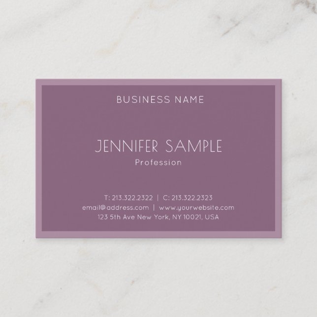 Carte De Visite Moderne Design simple Élégant Modèle tendance Luxe (Devant)