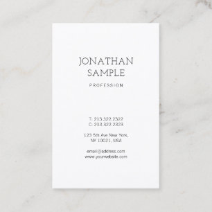 Carte De Visite Moderne Design simple Élégant Plain Professional