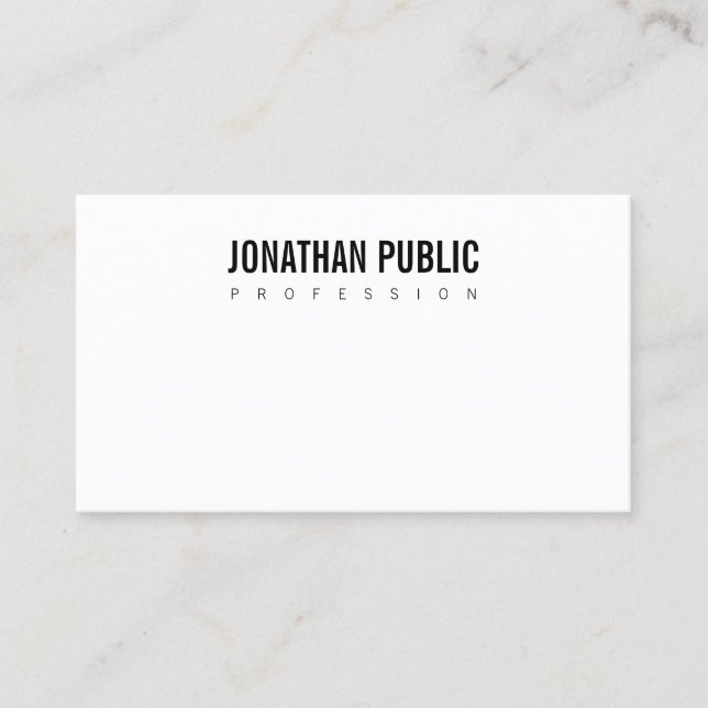 Carte De Visite Moderne Design simple Professionnel Plat Élégant (Devant)