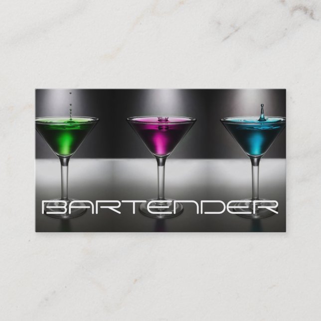 Carte de visite moderne du barman (Devant)