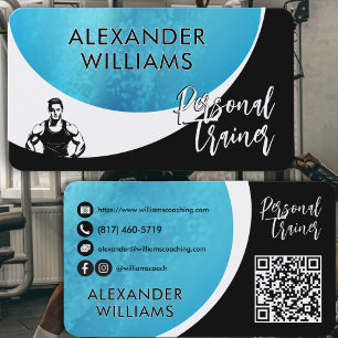 Carte De Visite Moderne dynamique QRcode Personal Trainer Fitness