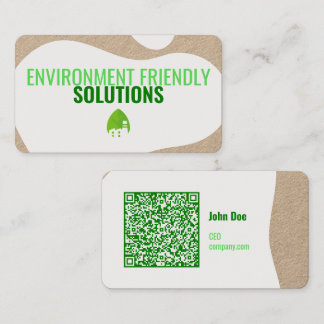 Carte de visite moderne écologique avec code QR