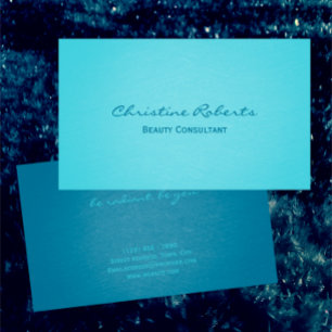 Carte De Visite Moderne Elegant Aqua Conseiller de Beauté Turquois