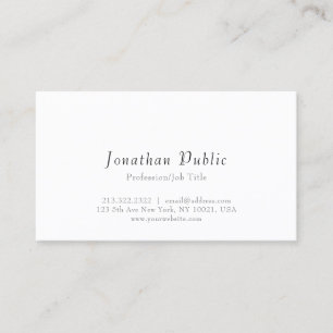 Carte De Visite Moderne Elegant Blanc Professionnel Simple Modèle