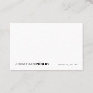 Carte De Visite Moderne Élégant Blanc Simple Simple Professionnel