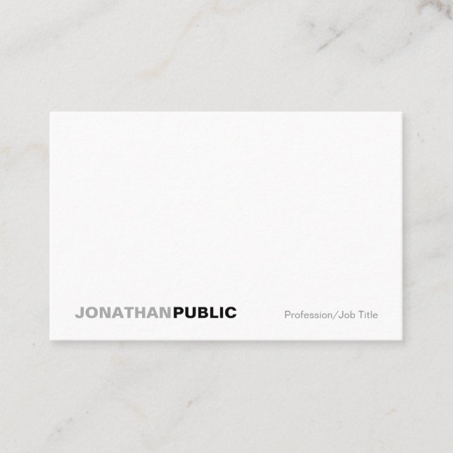 Carte De Visite Moderne Élégant Blanc Simple Simple Professionnel (Devant)