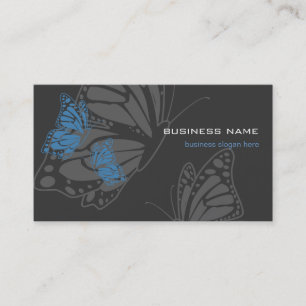 Carte De Visite Moderne élégant bleu et foncé de papillon