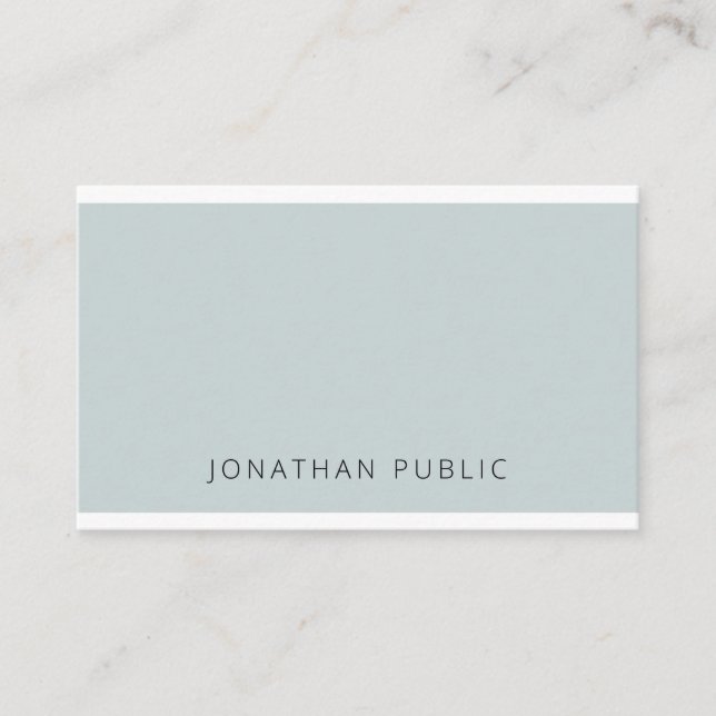 Carte De Visite Moderne Elégant Bleu Vert Simple Modèle tendance (Devant)