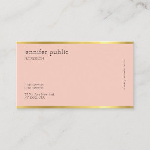 Carte De Visite Moderne, élégant, Blush Pink Or Professionnel Simp