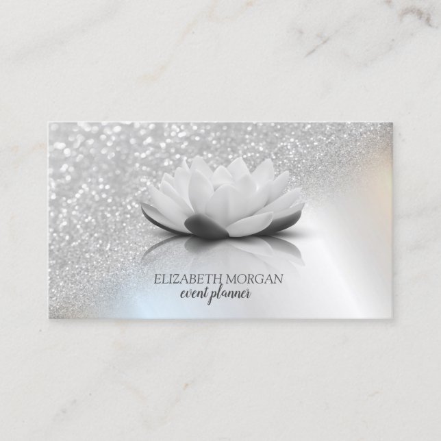 Carte De Visite Moderne Elégant Bokeh Lotus (Devant)