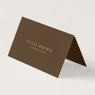 Carte De Visite Moderne élégant Brown Gold Professional tendance