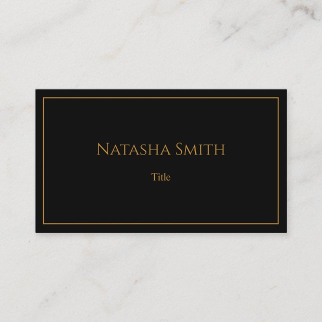 Carte De Visite Moderne Elegant Chic Gold (Devant)