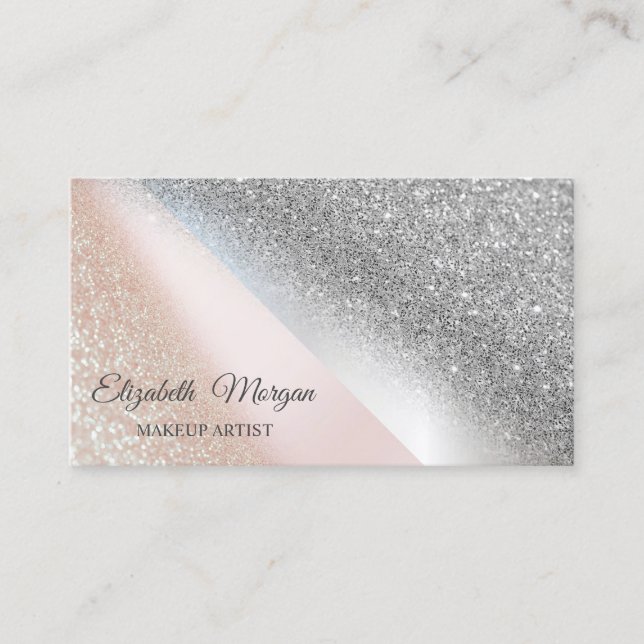 Carte De Visite Moderne Elegant Chic Parties scintillant Ombre, Ar (Devant)