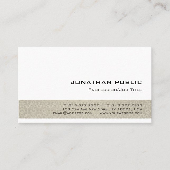 Carte De Visite Moderne Elegant Clean Plain Professional Trending (Devant)