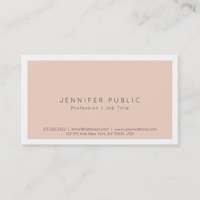 Carte De Visite Moderne Elegant Couleur Smart Plain Luxe (Devant)