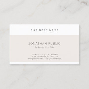 Carte De Visite Moderne Elégant Design propre tendance Cute Plain