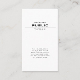 Carte De Visite Moderne Elégant Design propre tendance Plaine créa