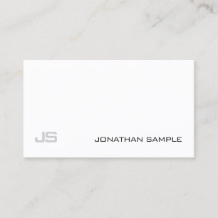 Carte De Visite Moderne Elégant Design simple Blanc Plaine tendanc