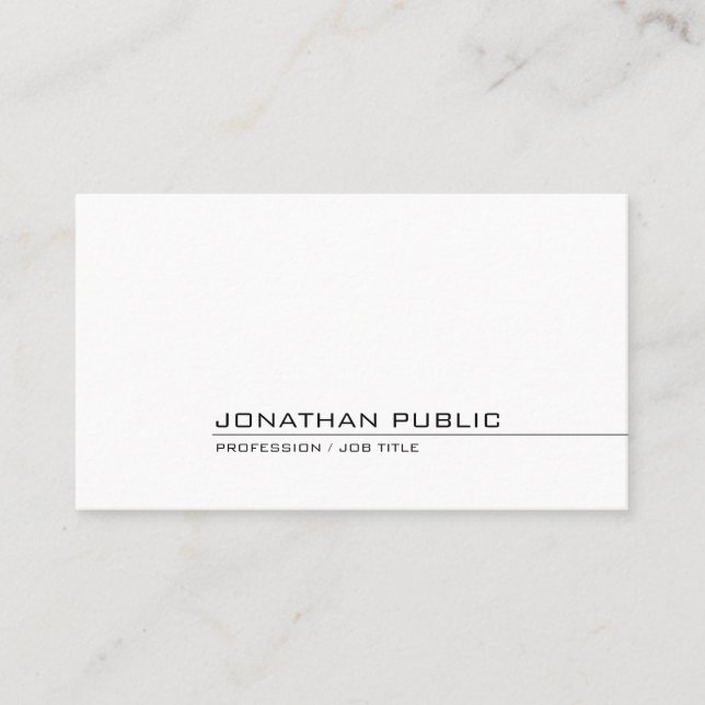 Carte De Visite Moderne Elégant Design Simple Professionnel Plat (Devant)
