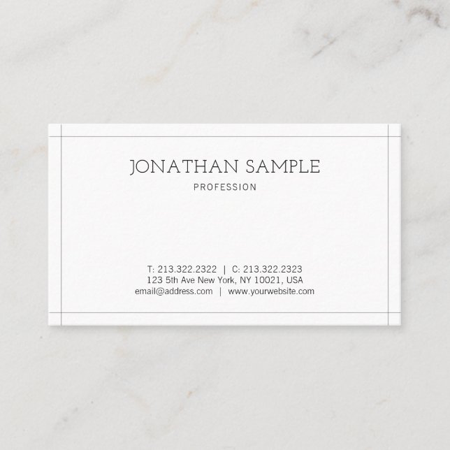 Carte De Visite Moderne Elégant Design Simple Professionnel Plat (Devant)