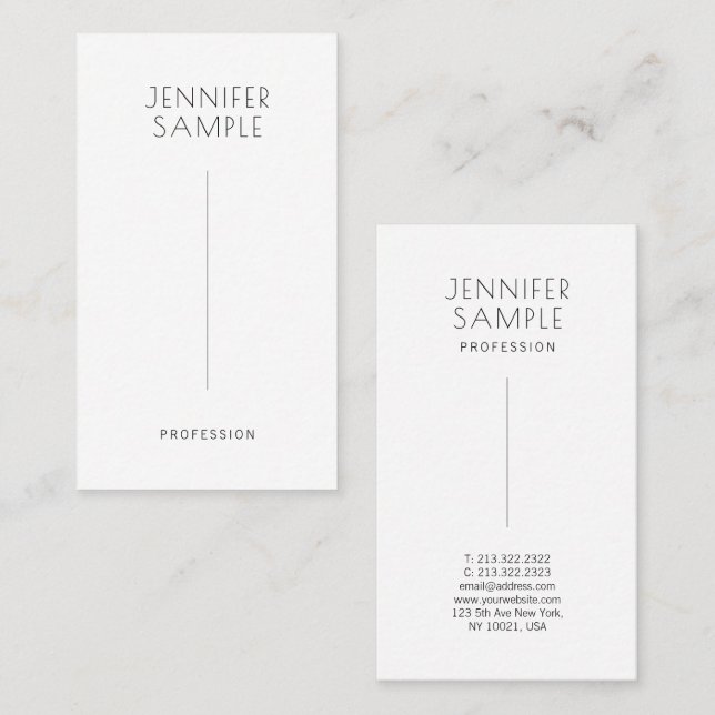 Carte De Visite Moderne Élégant Design simple Signature Papier mat (Devant / Derrière)