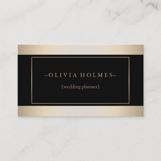 Carte De Visite Moderne Elegant Gold Foil Metal Professional (Devant)