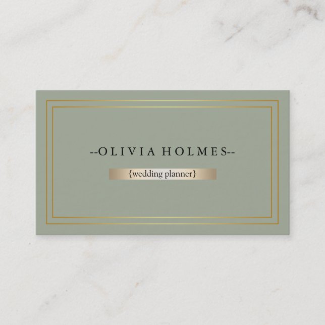 Carte De Visite Moderne Elegant Gold Foil Metal Professional (Devant)