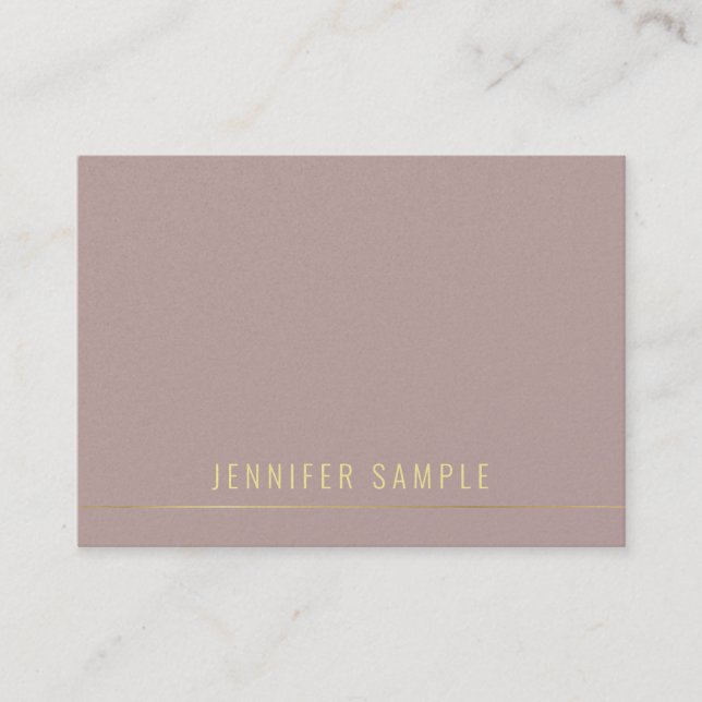 Carte De Visite Moderne Elegant Gold Texte Modèle Professionnel (Devant)