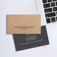 Moderne Elegant Grey Kraft Consultant en Papier