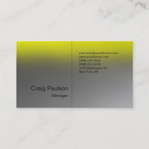 Carte de visite moderne élégant gris jaune