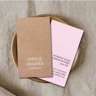Carte De Visite Moderne Élégant imprimé Kraft papier Rose Consulta