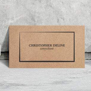 Carte De Visite Moderne Elegant Kraft Papier Grey Consultant